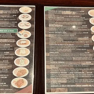 This is only part of the menu, it is hard for it all to fit. Great food and good prices!