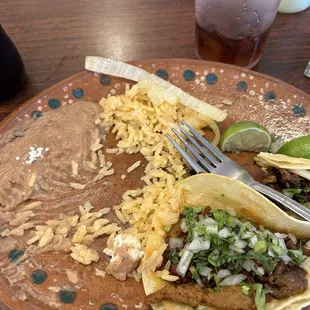 What's left of my street taco plate. I forgot to take a picture before I demolished it.