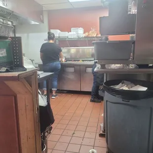 Kitchen area could use a little sweep