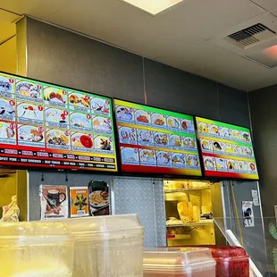 the menus