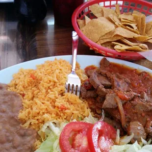 Bisteck a la Mexicana- Tuesday lunch special.  Delicious!