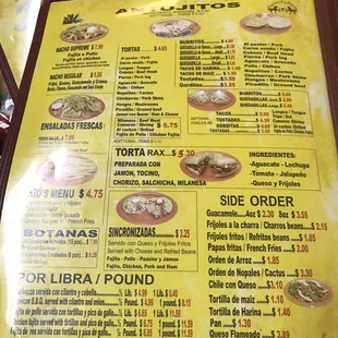 menu