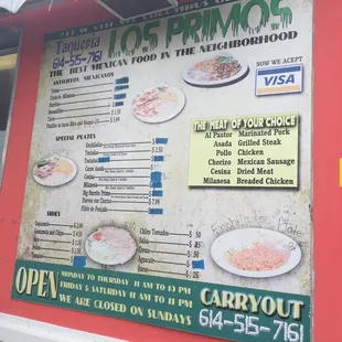 A look at the menu.
