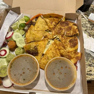 Birria pizza &amp; consume