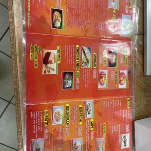 Menu available at counter once you walk in
