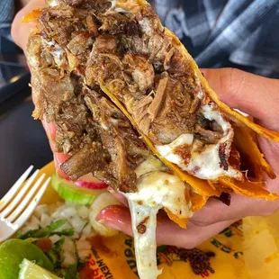 The meatiest, crispiest, and cheesiest Birria in Maryland!