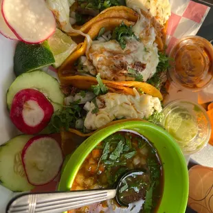 3 Birria Tacos with consommé - $15