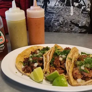 Pork and steak tacos