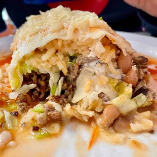 a burrito on a plate