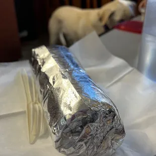 Super burrito.   A bit too super.