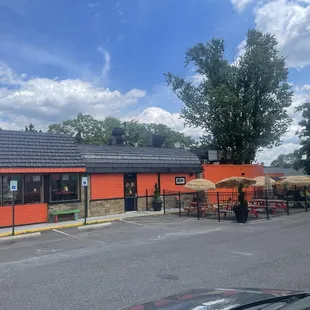 Outside with outside patio