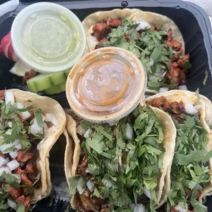 Al Pastor Taco, Carnitas Taco, Chorizo Taco