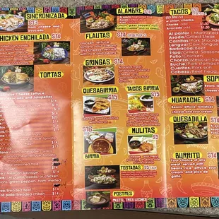 the menu