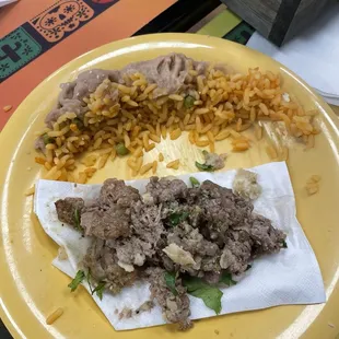 Fat and gristle from my "carne asada' tacos