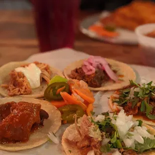 Sampler tacos