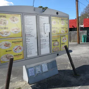 Drive-thru menu.