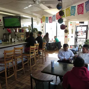 Interior. Dining area and bar.