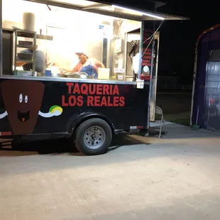 a food truck at night