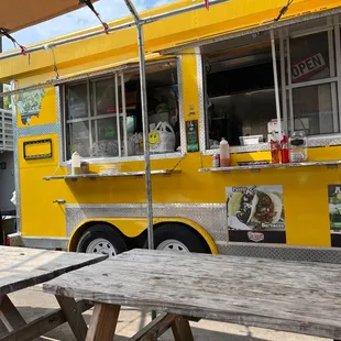 a yellow food truck