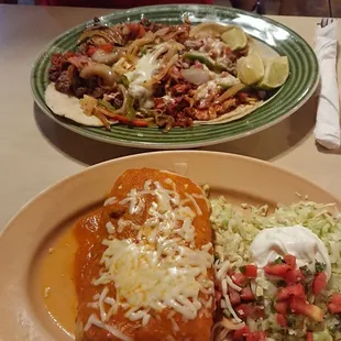 Chimichanga and Alambres Campechano