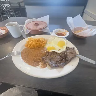 Steak and eggs