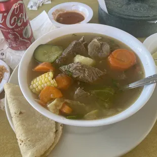 Caldo de res. It&apos;s enough for two.