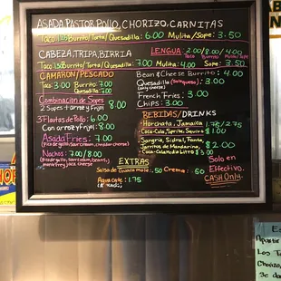New everyday menu 11/8/17. Great Taco Tuesday truck.