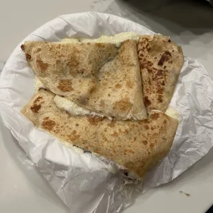 $10 cheese only quesadilla
