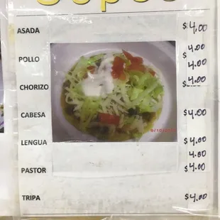 a menu for a mexican restaurant