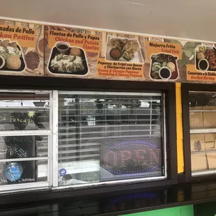 a display of food items