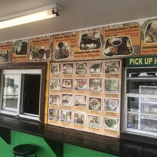 menus on the wall