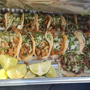 Taco tray for a work potluck. Self serve limes