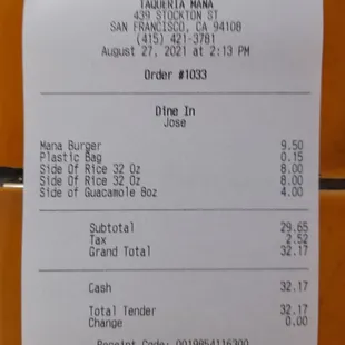 It's My Receipt Bill Total!!!