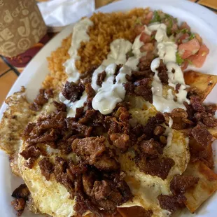 Chilaquiles with al pastor