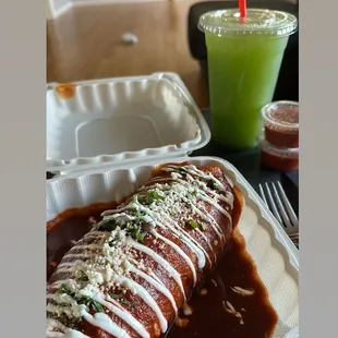 Wet Burrito &amp; a Cucumber and Lime Agua Fresca