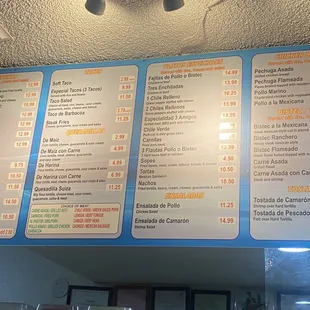 menu