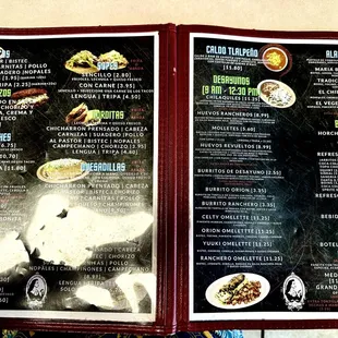 A page from Taqueria María Bonita