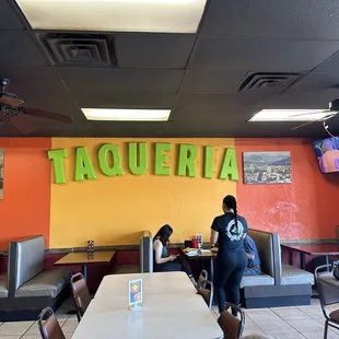 Brightly colored wall inside