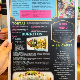 a menu for a mexican restaurant