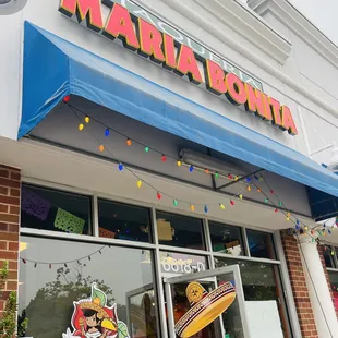the front of the restaurant