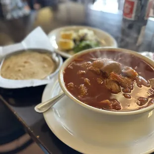 Menudo with flour tortillas