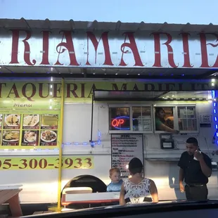 people eating outside