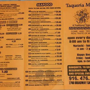 Menu Front side - January 2025