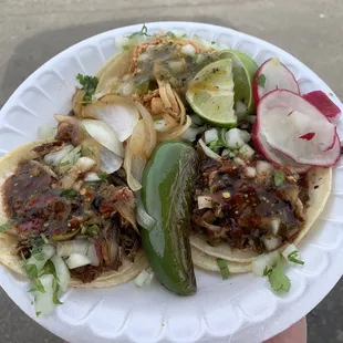 Green and red salsas