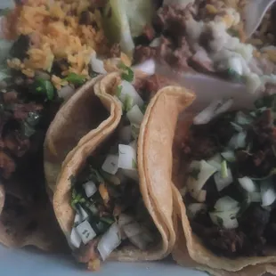 Three taco platter