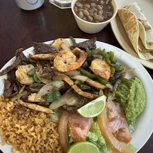 #15, Fajita Texana Plate, requested charro beans instead of refried beans.