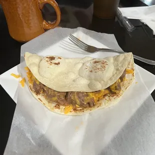 Carne Gausada with cheese.