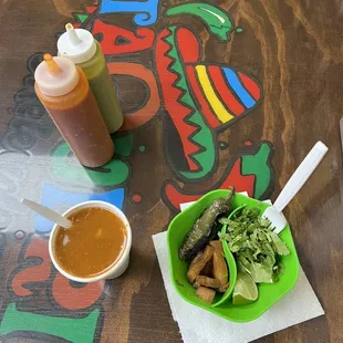 All toppings come on the side!