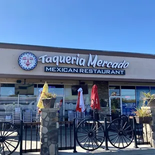 the front of the restaurant