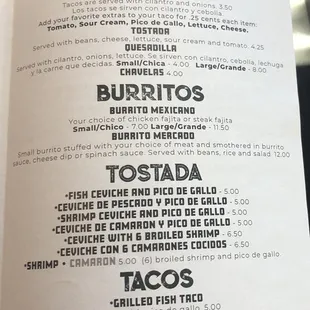 Menu October 2022